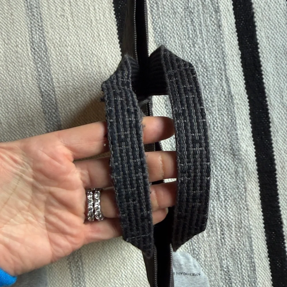 Hermes Herline Cabas Tote Gray Canvas Zip Top Bag